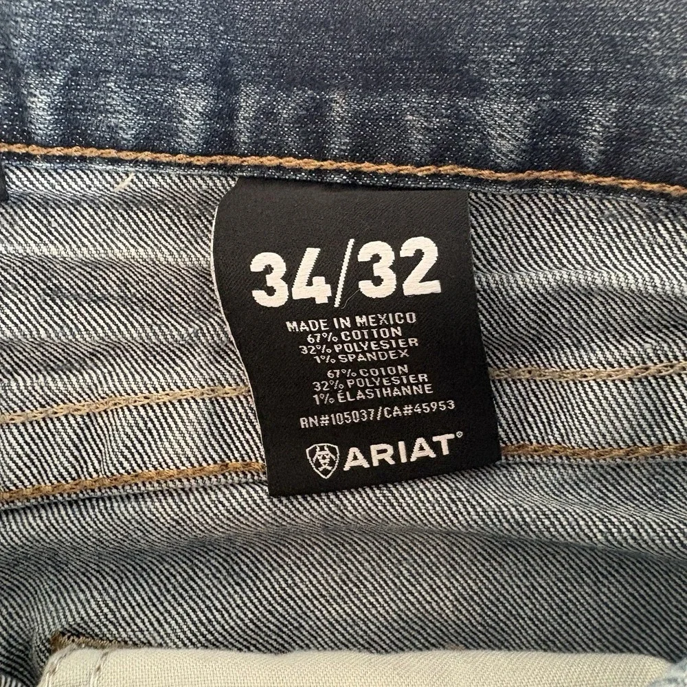 Ariat Rebar M5 Men's Blue Medium Wash Slim Straight Ironside Jeans 34/32